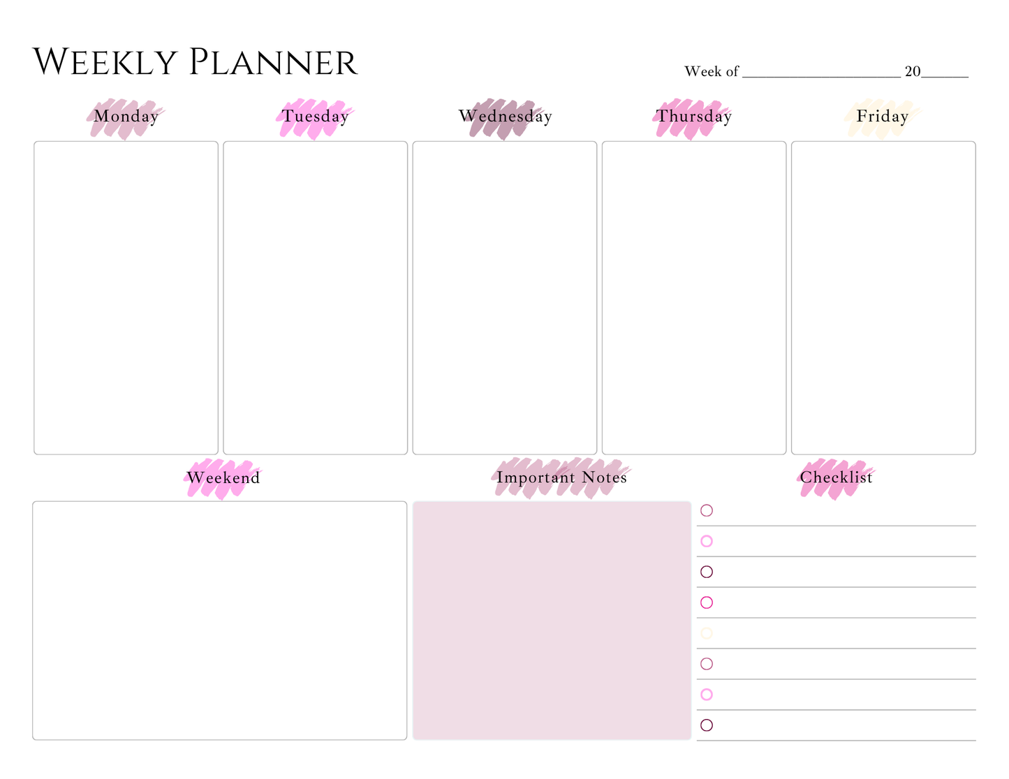 Weekly Planner Notepad