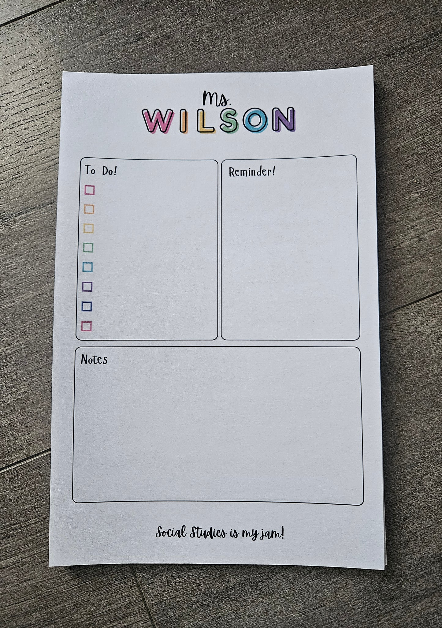 Customizable Notepad