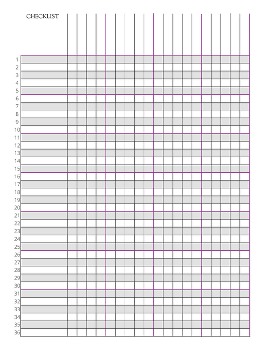 Pages de liste de contrôle supplémentaires