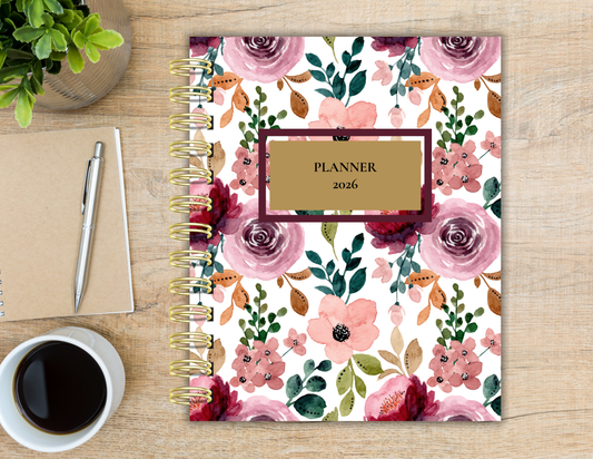 Agenda mensuel floral d'automne