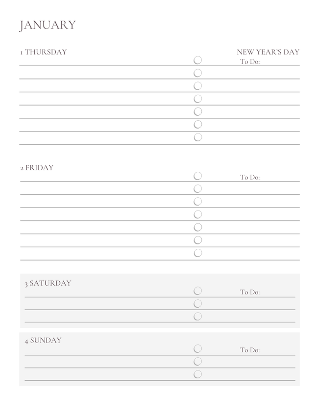 Fall Florals Daily/Weekly Planner