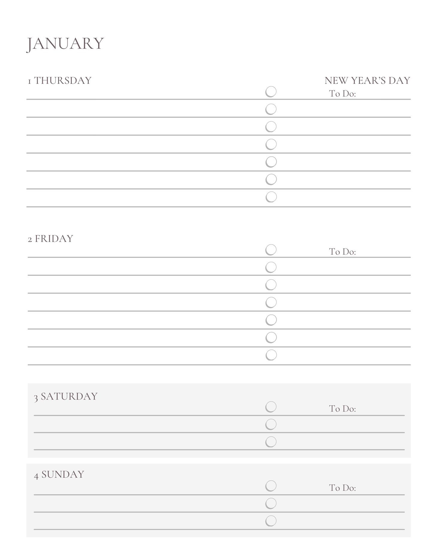 Agenda hebdomadaire à fleurs vertes 2025