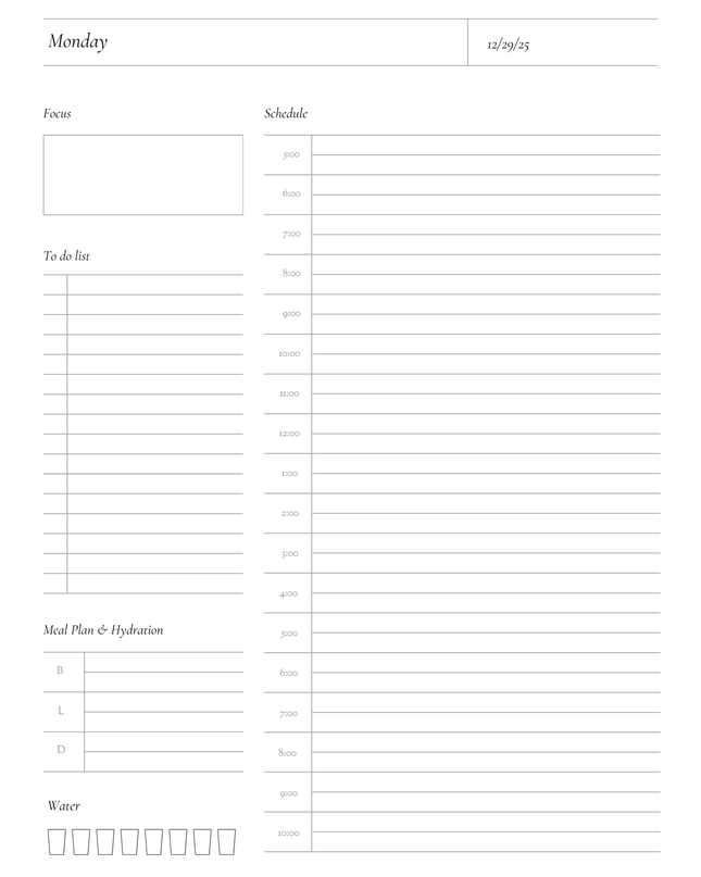 Fall Florals Daily/Weekly Planner