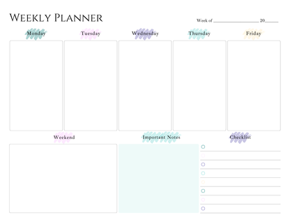 Weekly Planner Notepad