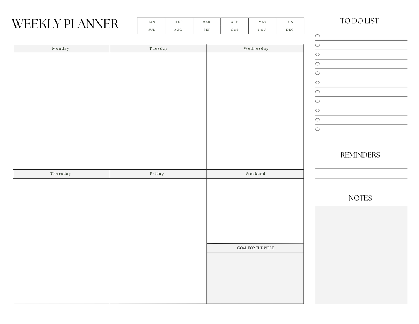 Weekly Planner Notepad