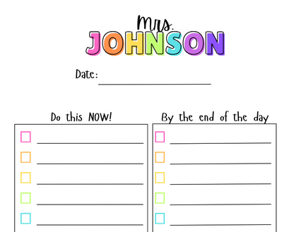 Customizable To Do List