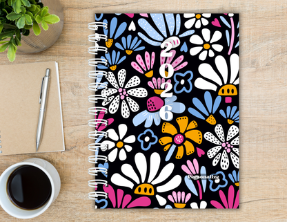 Agenda hebdomadaire 2025 « Dame aux fleurs »