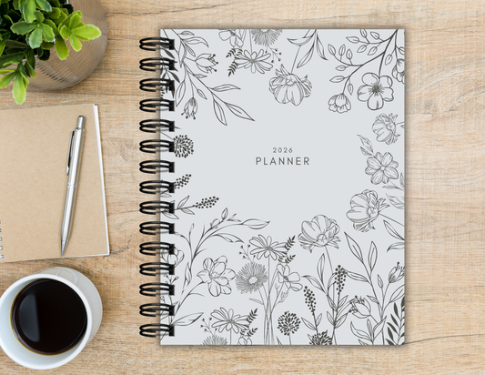 Agenda mensuel floral d'automne