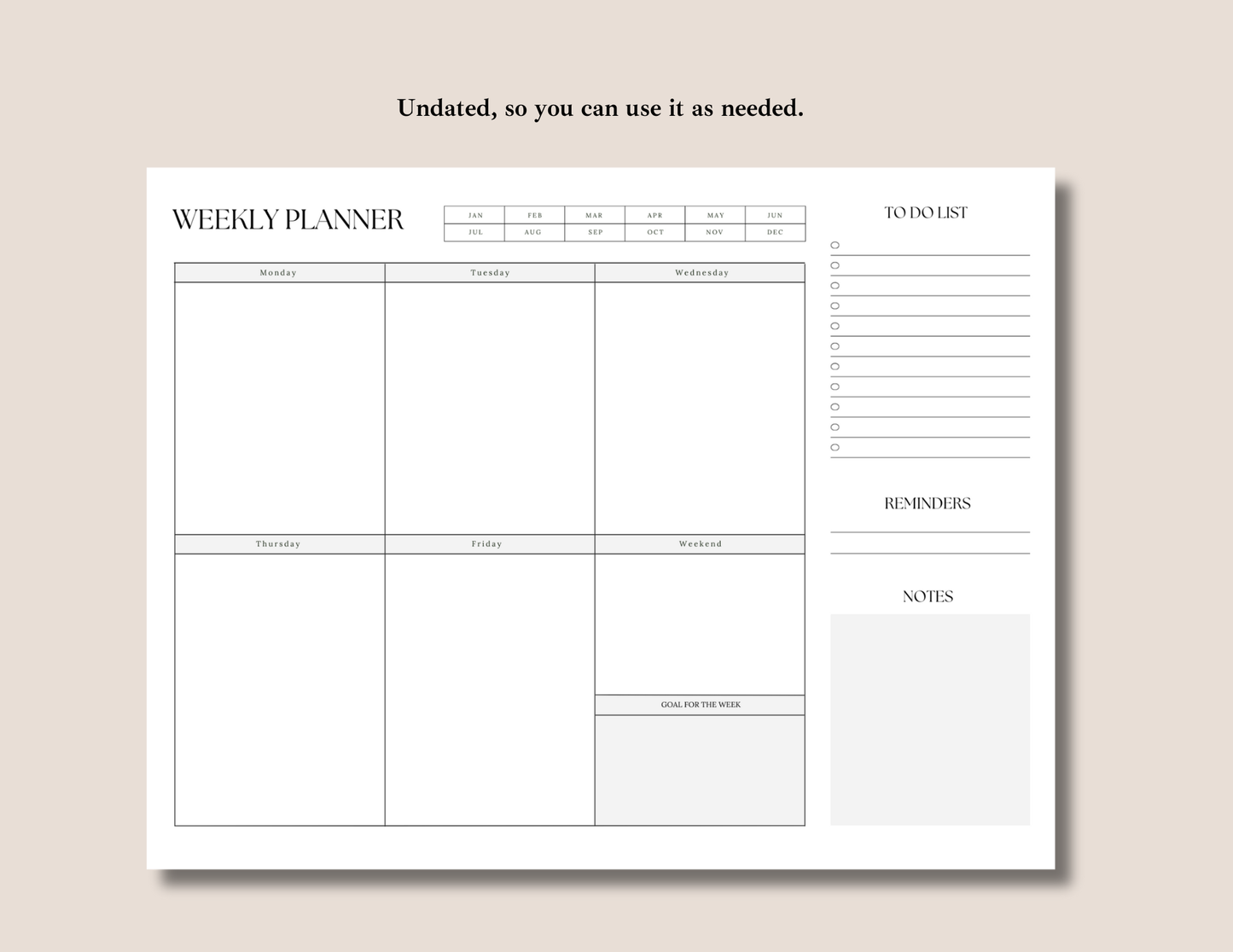 Weekly Planner Notepad