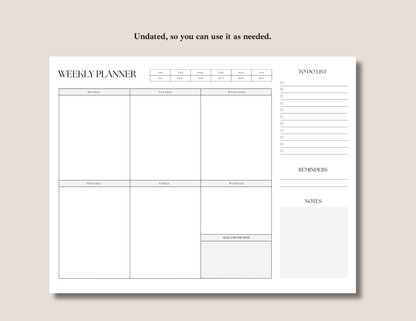 Weekly Planner Notepad