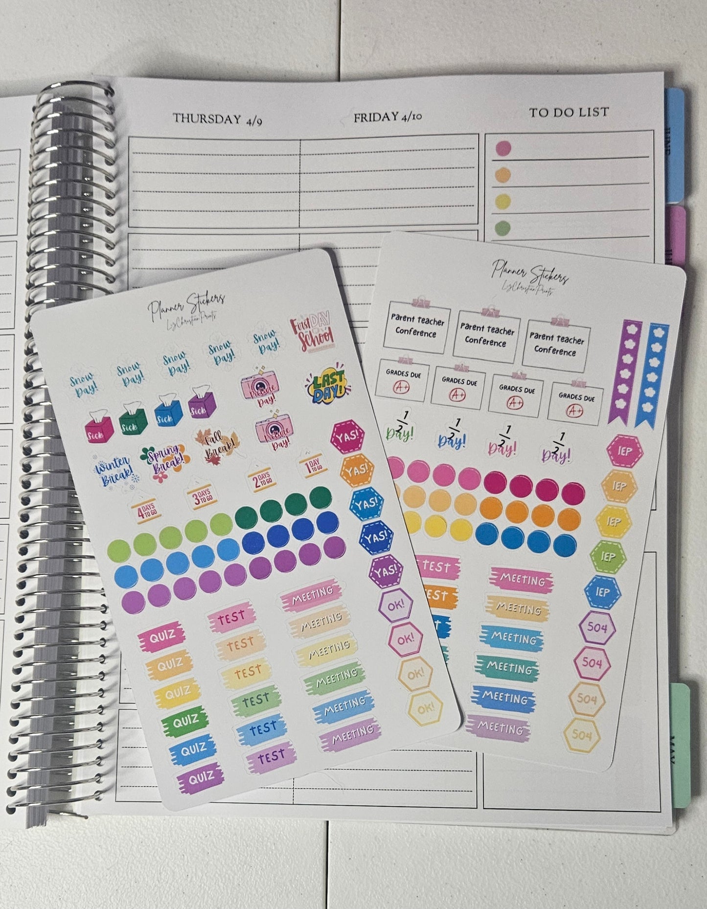 Autocollants pour planificateur d'enseignant