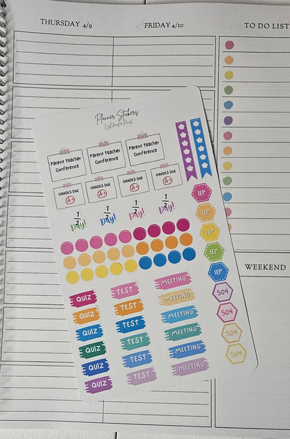 Autocollants pour planificateur d'enseignant